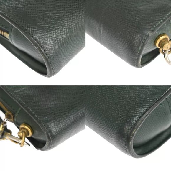 LOUIS VUITTON LV Logo BAIKAL Clutch Hand Bag Taiga Leather Green - Picture 7 of 14